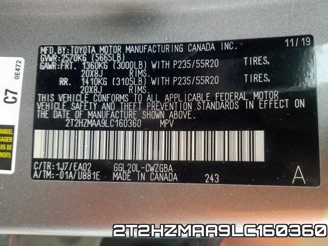 2T2HZMAA9LC160360