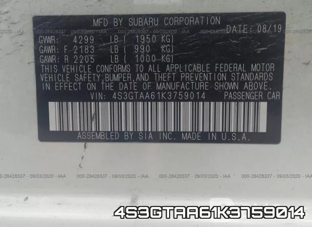 4S3GTAA61K3759014