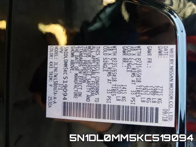 5N1DL0MM5KC519094