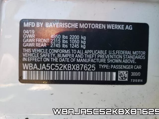 WBAJA5C52KBX87625