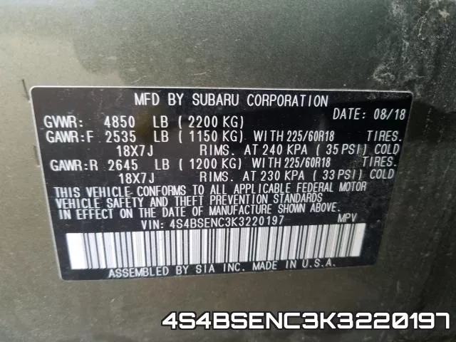 4S4BSENC3K3220197