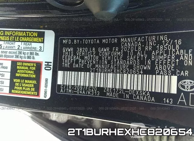2T1BURHEXHC820654