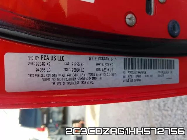 2C3CDZAG1HH572756