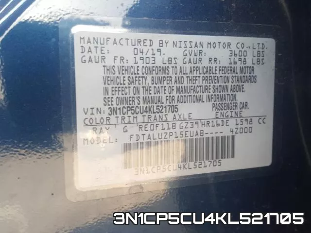 3N1CP5CU4KL521705