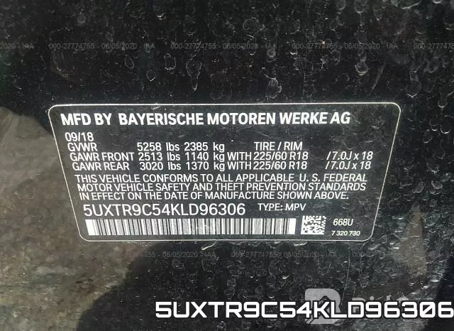 5UXTR9C54KLD96306