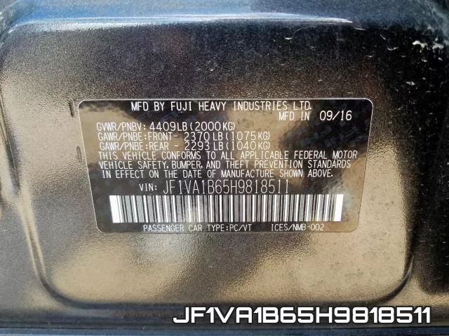 JF1VA1B65H9818511