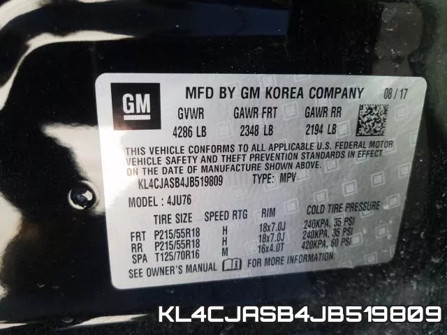 KL4CJASB4JB519809