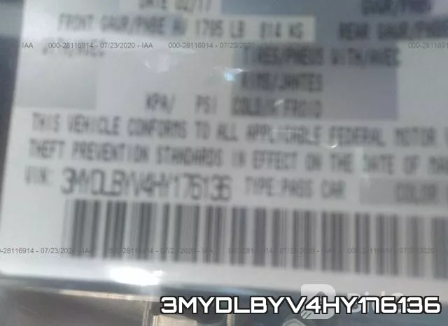 3MYDLBYV4HY176136