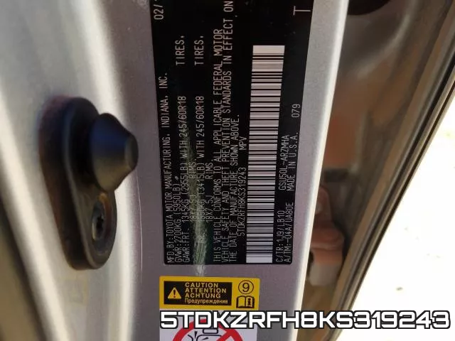 5TDKZRFH8KS319243
