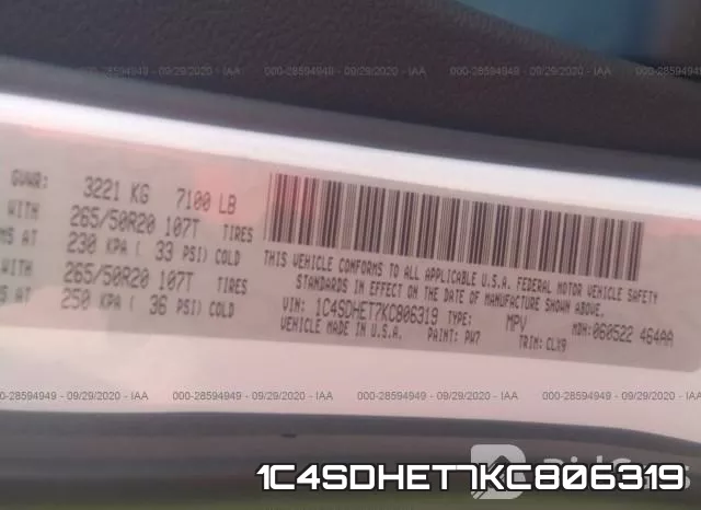 1C4SDHET7KC806319