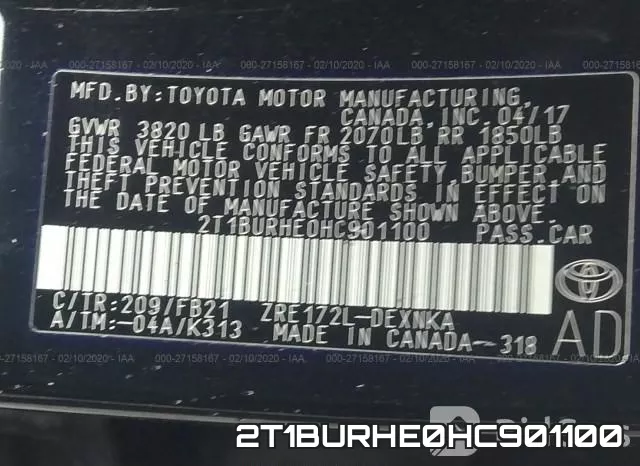 2T1BURHE0HC901100