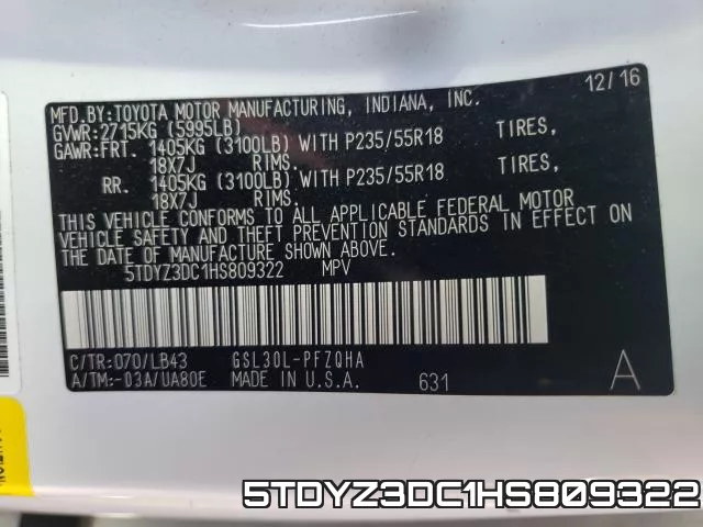 5TDYZ3DC1HS809322