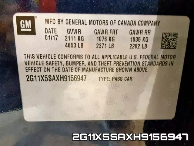 2G11X5SAXH9156947