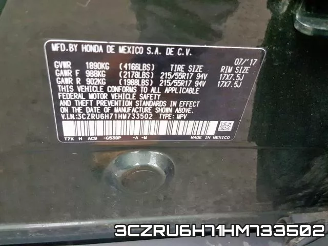 3CZRU6H71HM733502