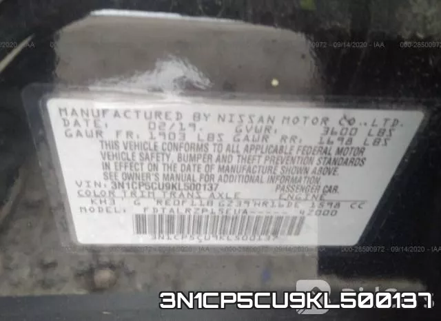 3N1CP5CU9KL500137
