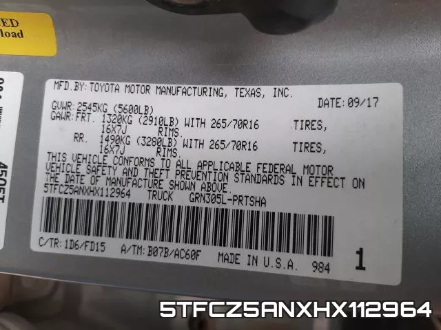 5TFCZ5ANXHX112964