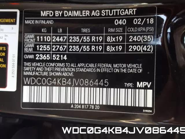 WDC0G4KB4JV086445