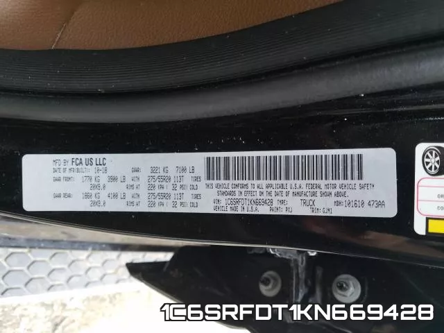 1C6SRFDT1KN669428