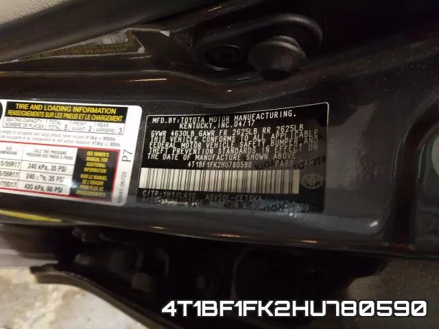 4T1BF1FK2HU780590