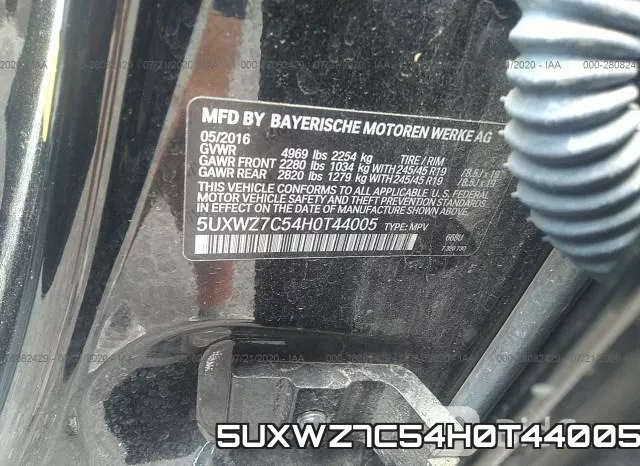 5UXWZ7C54H0T44005