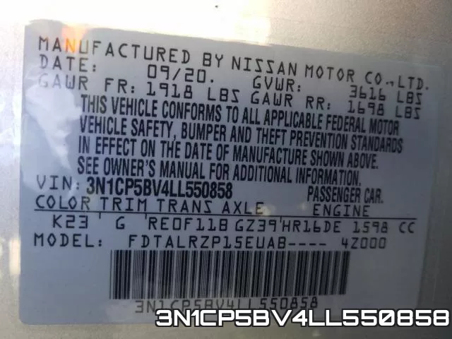 3N1CP5BV4LL550858
