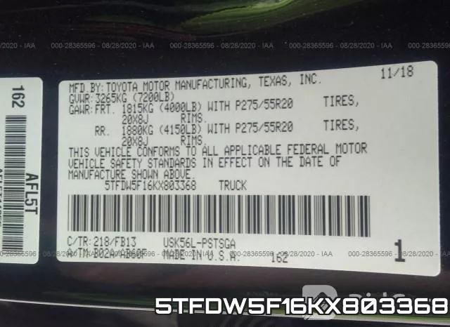 5TFDW5F16KX803368