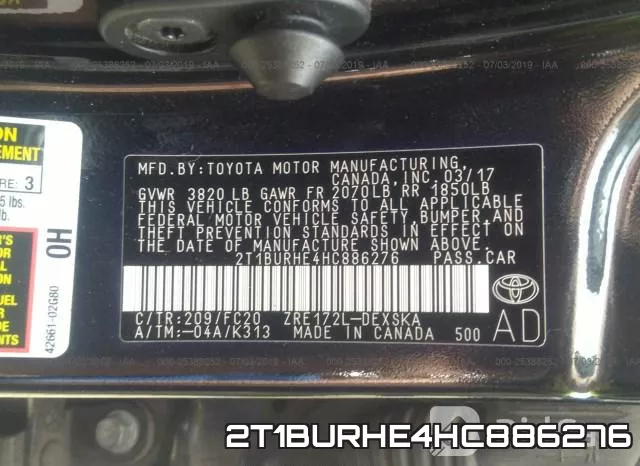 2T1BURHE4HC886276