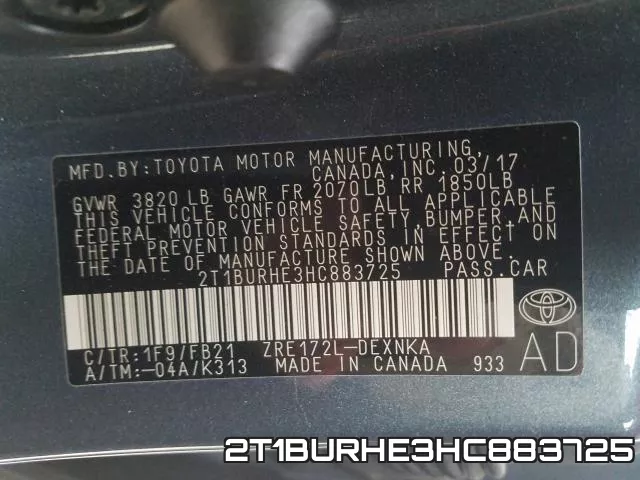 2T1BURHE3HC883725