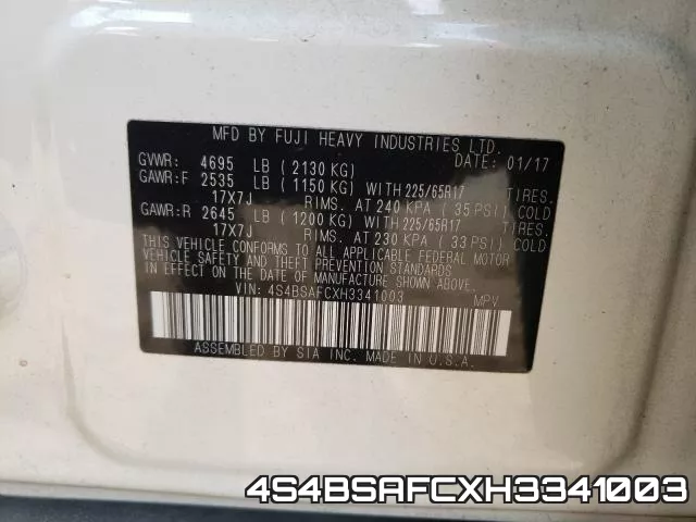 4S4BSAFCXH3341003