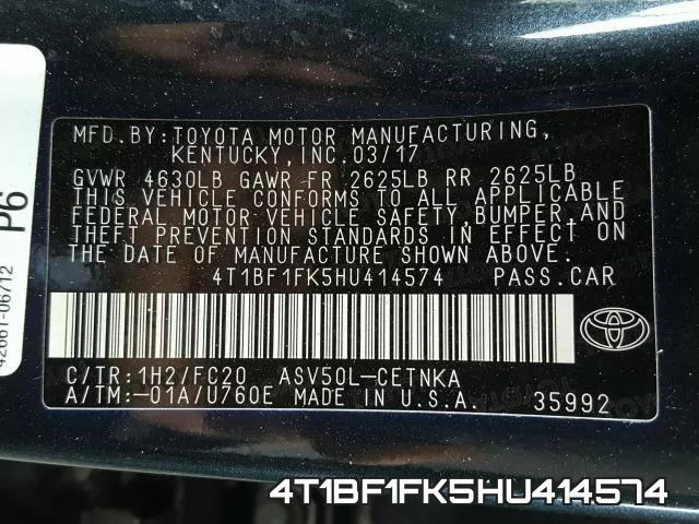 4T1BF1FK5HU414574