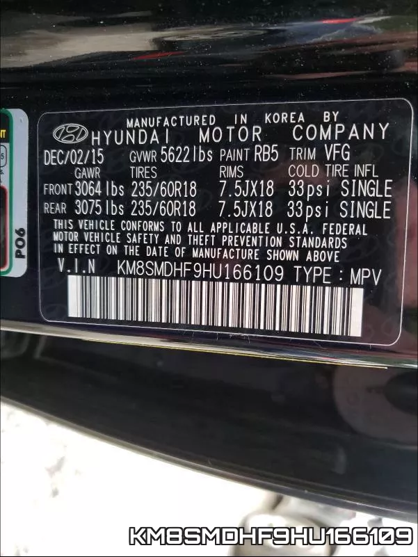 KM8SMDHF9HU166109