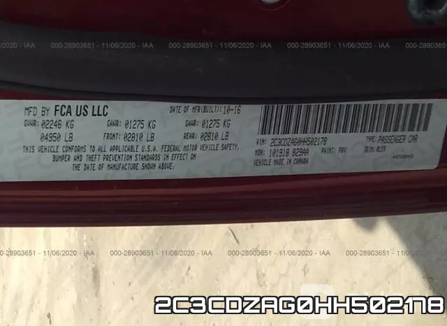 2C3CDZAG0HH502178