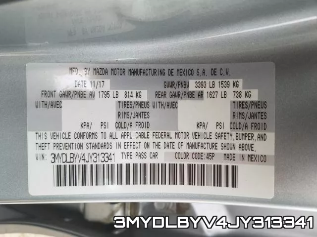 3MYDLBYV4JY313341