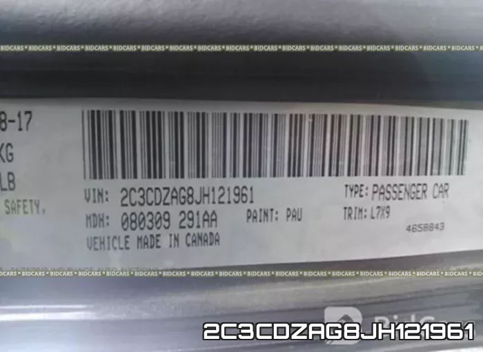 2C3CDZAG8JH121961