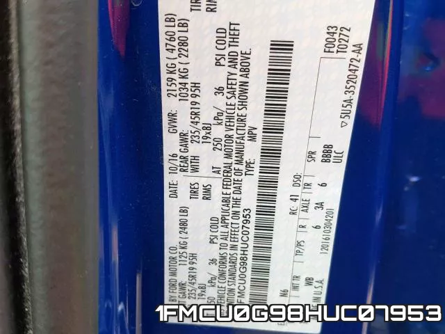 1FMCU0G98HUC07953
