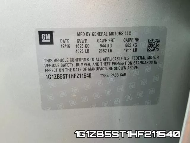 1G1ZB5ST1HF211540