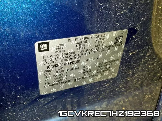 1GCVKREC7HZ192368