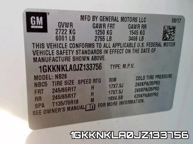 1GKKNKLA0JZ133756