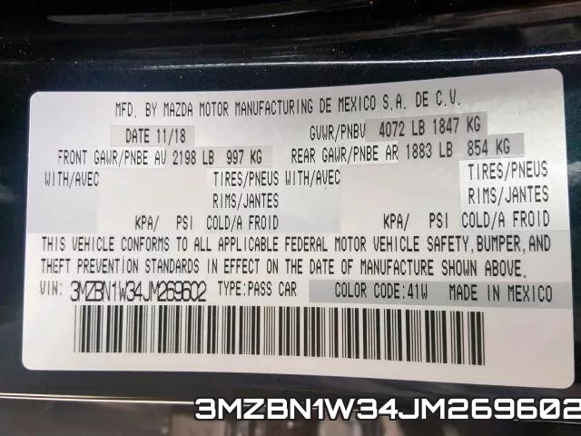 3MZBN1W34JM269602