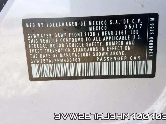 3VW2B7AJ3HM400403