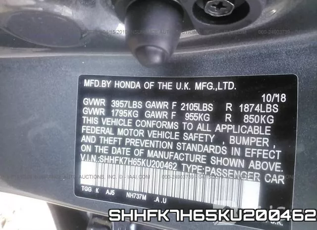 SHHFK7H65KU200462