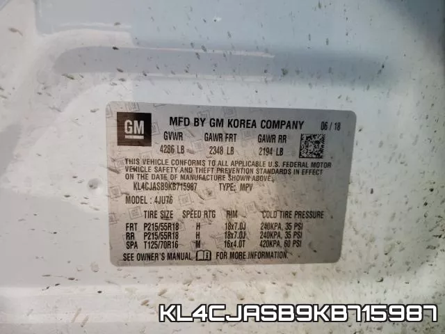 KL4CJASB9KB715987