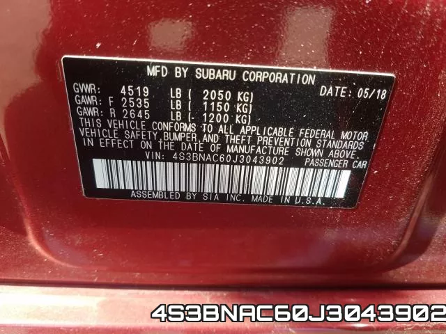 4S3BNAC60J3043902