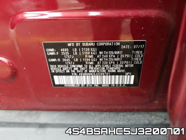 4S4BSAHC5J3200701