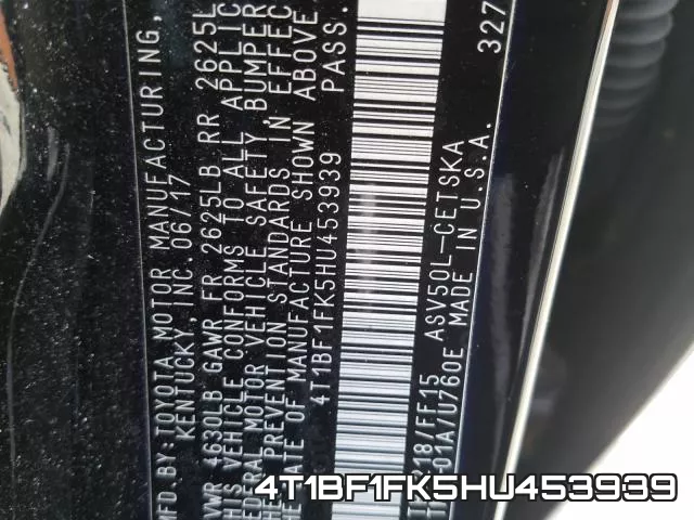 4T1BF1FK5HU453939