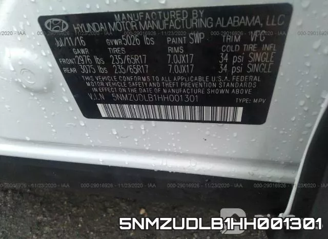 5NMZUDLB1HH001301