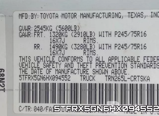 5TFRX5GN6HX094552