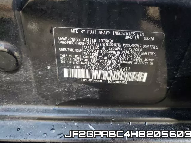 JF2GPABC4H8205603