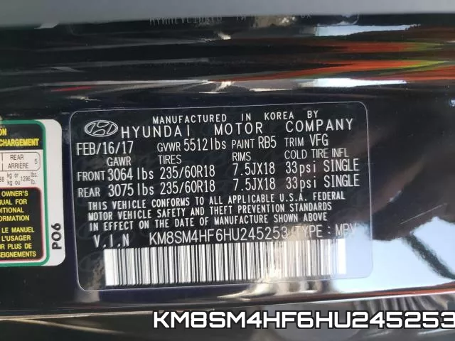 KM8SM4HF6HU245253