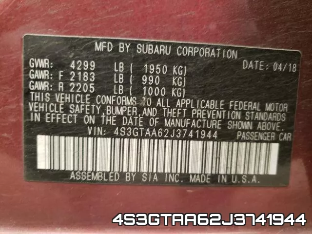 4S3GTAA62J3741944